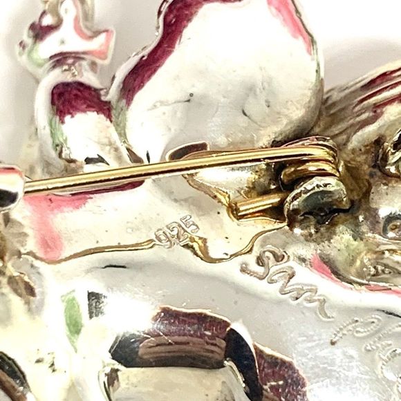 VINTAGE⚜️Sterling Artisan SAM PHILIPE Cherub Pin - Picture 10 of 14